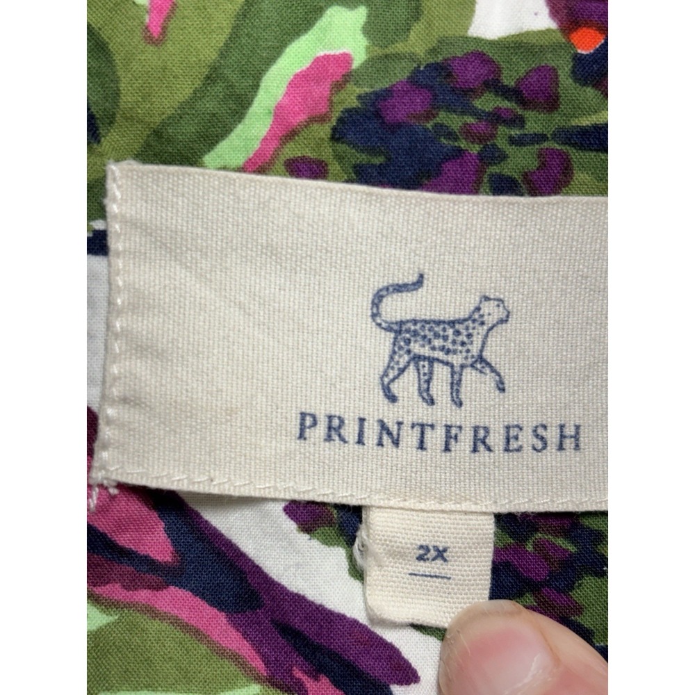 Printfresh Organic Cotton Long Pajama Set "Eat Your Asparagus " Womens 2X EUC - Picture 4 of 15